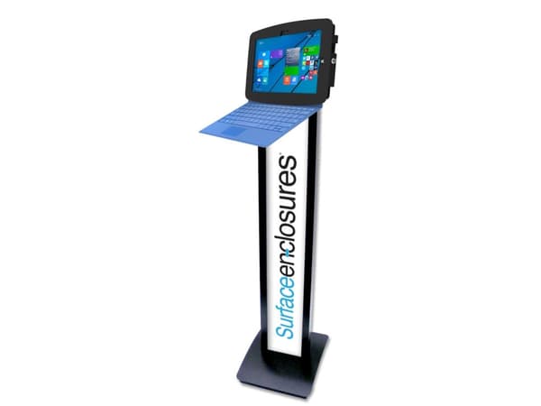 Compulocks Surface Pro 3-7 Space Enclosure Brandable Floor Stand - Innhegning - Tyverisikker - for nettbrett - låsbar - svart - for Microsoft Surface