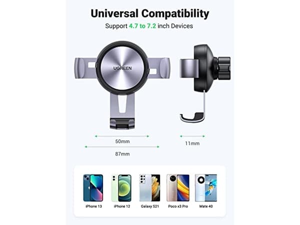 Ugreen 50564, Mobiltelefon / smartphone, Passiv hållare, Bil, Grå
