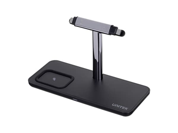 UNITEK P1212A, Frittstående, ABS, Sort, Sølv, Kontakt, Bord, 15 W