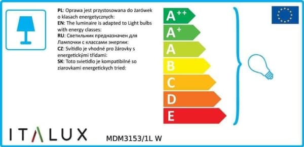 Italux Danito MDM3153/1L W taklampe