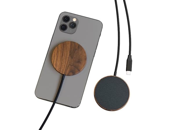 Woodcessories MAGPAD, Innendørs, USB, Trådløs lading, 1,2 m, Sort, Tre