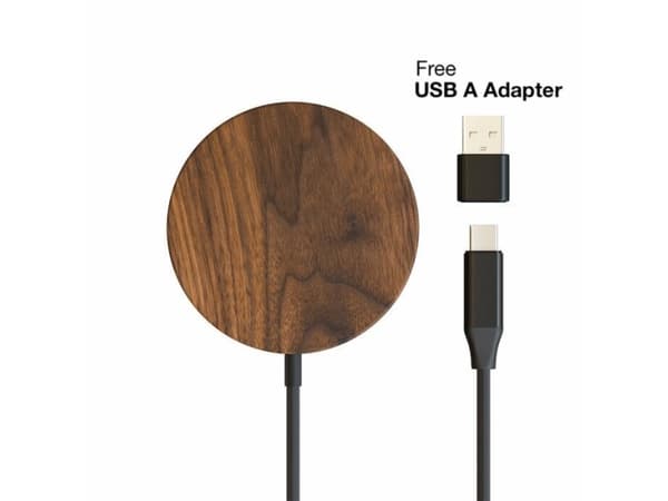 Woodcessories MAGPAD, Innendørs, USB, Trådløs lading, 1,2 m, Sort, Tre