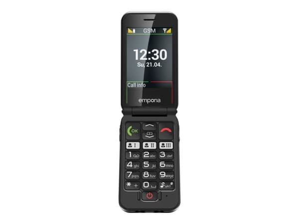 Emporia Joy - Funktionstelefon - LCD-skärm - 240x320 pixlar - rear camera 2 MP Svart