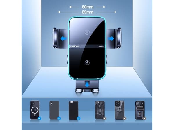 Joyroom JR-ZS246 auton kojelauta mount Qi induktiivinen laturi (musta)