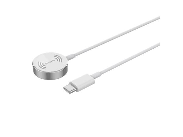 4smarts 462550, Innendørs, USB, Trådløs lading, 1 m, Sølv, Hvit