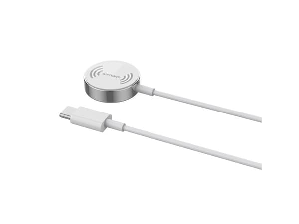 4smarts 462550, Innendørs, USB, Trådløs lading, 1 m, Sølv, Hvit