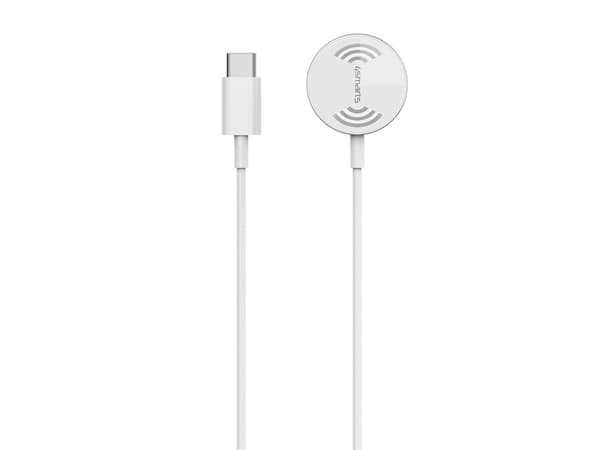 4smarts 462550, Innendørs, USB, Trådløs lading, 1 m, Sølv, Hvit Sølv, Hvit