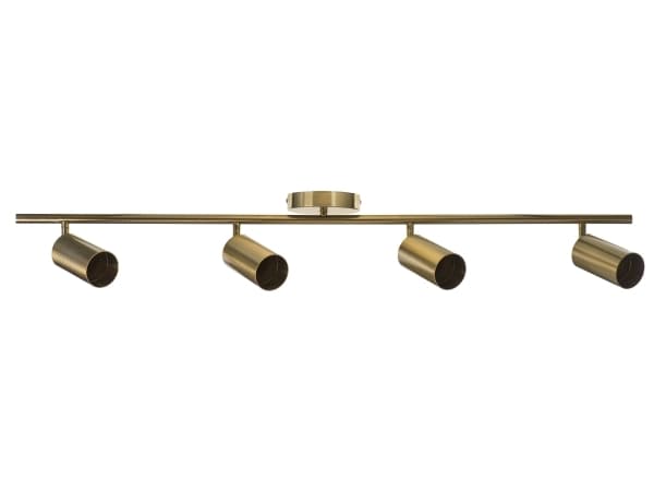 Activejet quadruple gull taklampe SPECTRA spotlist GU10 for stuen, Innfelt, Sylinder, 4 pære(r), GU10, IP20, Gull