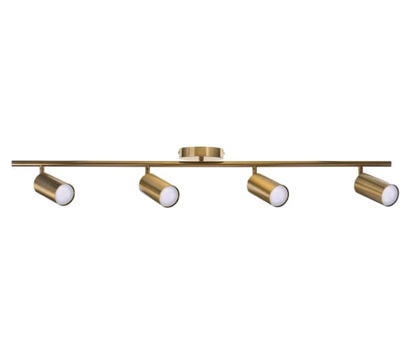Activejet quadruple gull taklampe SPECTRA spotlist GU10 for stuen, Innfelt, Sylinder, 4 pære(r), GU10, IP20, Gull