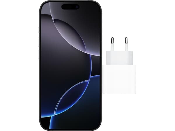 Apple iPhone 16 Pro 128GB Black Titanium (MYND3) smarttelefon med lader