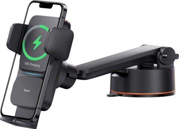 Baseus Wisdom automatisk bilholder for cockpit med Qi induktiv lader (svart)