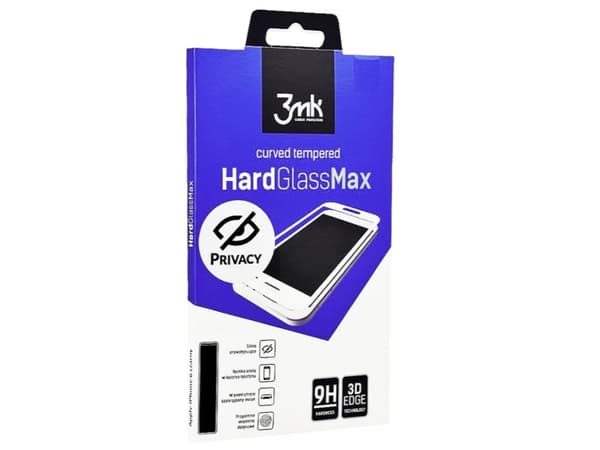 3MK HARDGLASSMAX PRIVACY IPHONE6S+BLACK, Blank skjermbeskytter, Mobiltelefon/smarttelefon, Apple, iPhone 6S Plus, Støvresistent, Svart, Gjennomsiktig