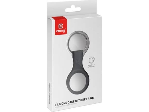 Crong Crong Silicone Case with Key Ring Keyring for Apple AirTag (Black)