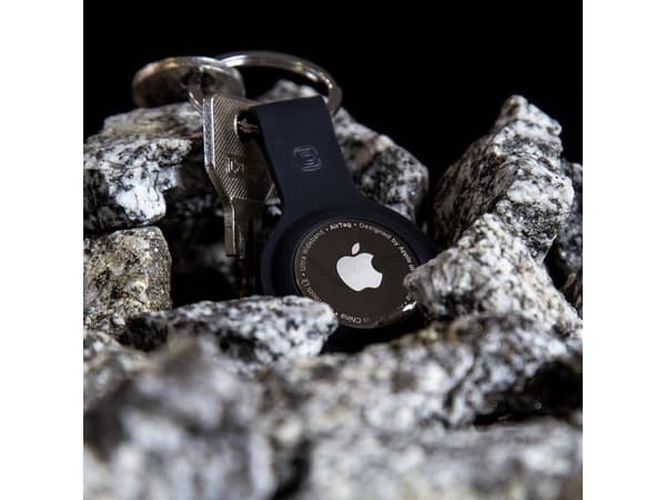 Crong Crong Silicone Case with Key Ring Keyring for Apple AirTag (Black)