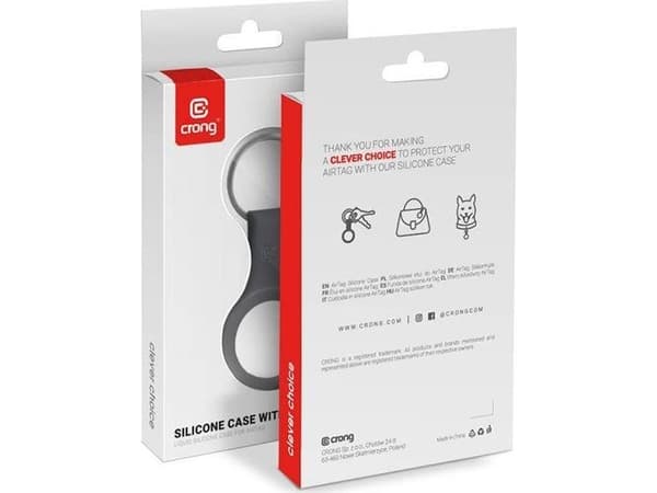 Crong Crong Silicone Case with Key Ring Keyring for Apple AirTag (Black)