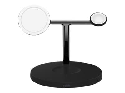 Belkin BoostCharge Pro - Trådløst ladestativ - med MagSafe + AC-strømadapter - 15 watt - Fast Charge - svart