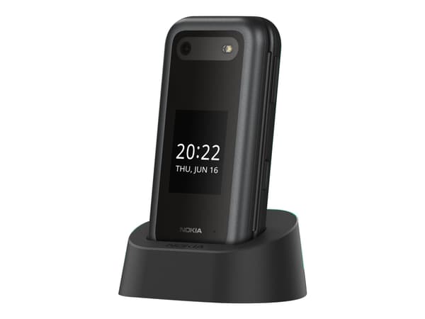 Nokia 2660 Flip - 4G-funktionstelefon - dual-SIM - RAM 48 MB / Internminne 128 MB - microSD-kortplats - 320 x 240 pixlar - bakre kamera 0,3 MP - svar