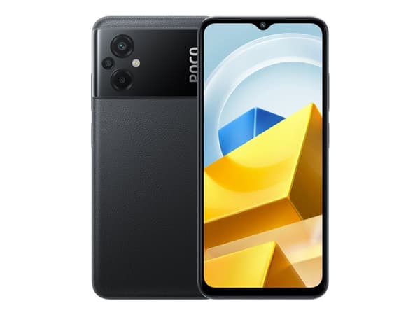 Xiaomi POCO M5 - 4G pekskärmsmobil - dual-SIM - RAM 4 GB / Internal Memory 64 GB - microSD slot - 6.58" - 2408 x 1080 pixlar (90 Hz) - 3 st. bakre ka Svart