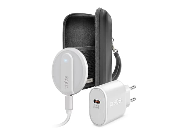 SBS Always on Charge KIT, Innendørs, USB, Trådløs lading, Hvit Hvit