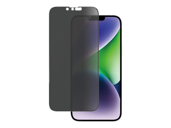 PanzerGlass - Skjermbeskyttelse for mobiltelefon - ultrabred passform - glass - med personvernsfilter - rammefarge svart - for Apple iPhone 13 Pro Ma