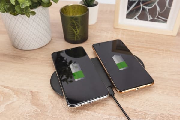 Digitus - Dobbelt trådløs ladepute - 2-i-1 - 15 watt - 2 A - svart
