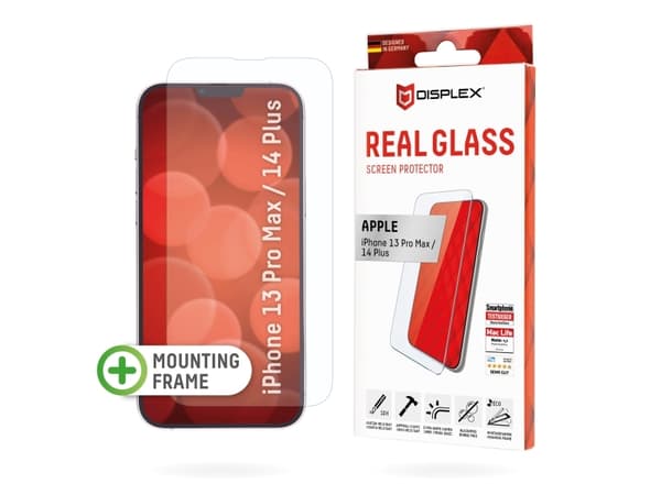 Displex 01700, Apple, iPhone 13 Pro Max/ iPhone 14 Plus, Torr applicering, Slagtålig, Reptålig, Dammresistent, Transparent, 1 styck