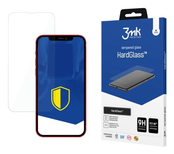 3MK HardGlass, Apple, iPhone 13 Pro, Slagbestandig, Ripebestandig, Gjennomsiktig, 1 stykker