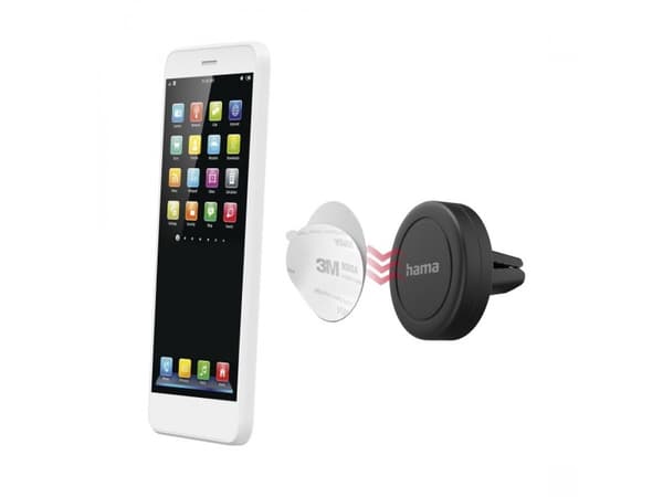 Hama Magnet, Mobiltelefon / smartphone, Passiv hållare, Bil, Svart