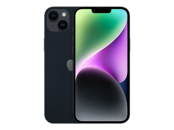 Apple iPhone 14 Plus - 5G smartphone - dobbelt-SIM / Internminne 128 GB - OLED-display - 6.7" - 2778 x 1284 piksler - 2x bakkameraer 12 MP, 12 MP - f Sort