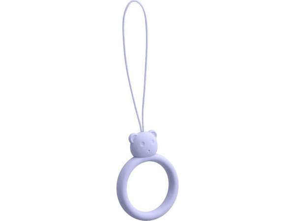 Hurtel silikon telefon nyckelband hänge björn ring fingerring ljusblå