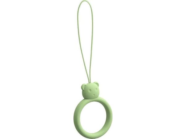 Hurtel silikon telefon nyckelband hängande björn ring fingerring ljusgrön