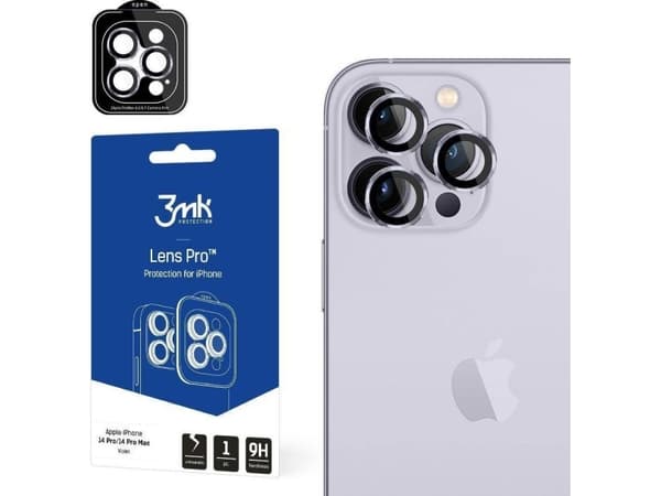 3MK Hybridglass for kameralinse 3MK Lens Protection Pro Apple iPhone 14 Pro/14 Pro Max lilla/fiolett