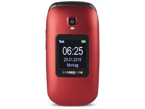 Swisstone BBM 625, Muslingeskal, Single SIM, 6,1 cm (2.4"), 0,3 MP, 800 mAh, Rød Röd