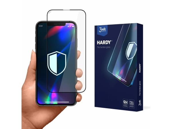 3MK Hardy iPhone 14 Pro Max 6.7" kemiallisesti karkaistu lasi musta/musta