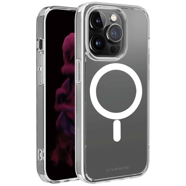 Vivanco Mag Steady Backcover Apple iPhone 14 Pro Transparent Induktiv laddning, Stöttålig MSASCVVIPH14PT