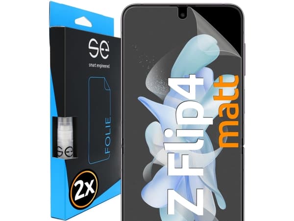 Smart Engineered SE0-F0102-0277-22-M, Samsung, Galaxy Z Flip 4, Reptålig, Transparent, 2 styck