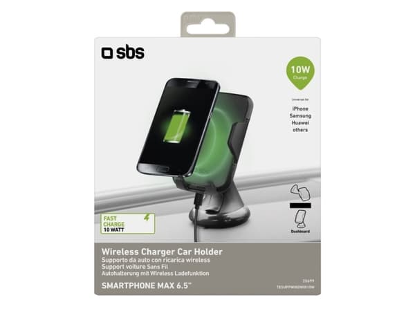 SBS TESUPPWINDWIR10W, Mobiltelefon / smartphone, Passiv hållare, Bil, Svart