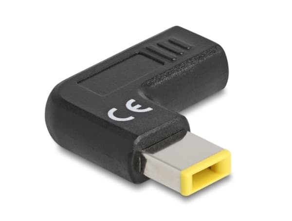 Delock - Strömadapter - 24 pin USB-C (hona) till DC jack 11 x 4.5 mm (hane) - 20 V - 3 A - vinklad - svart