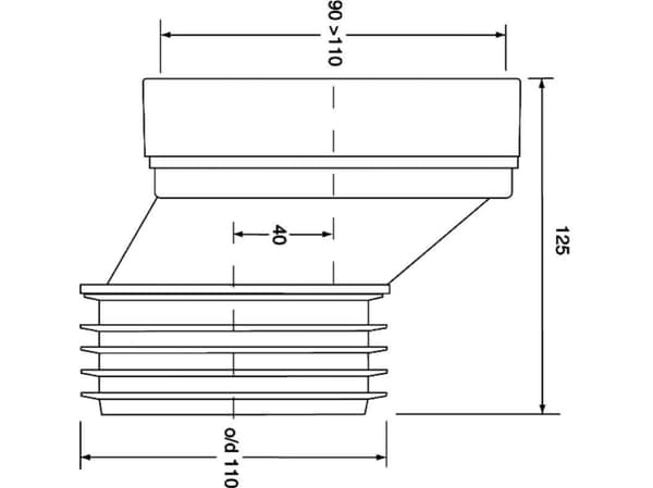 McAlpine Mincentric WC-kontakt med 40 mm offset HC38