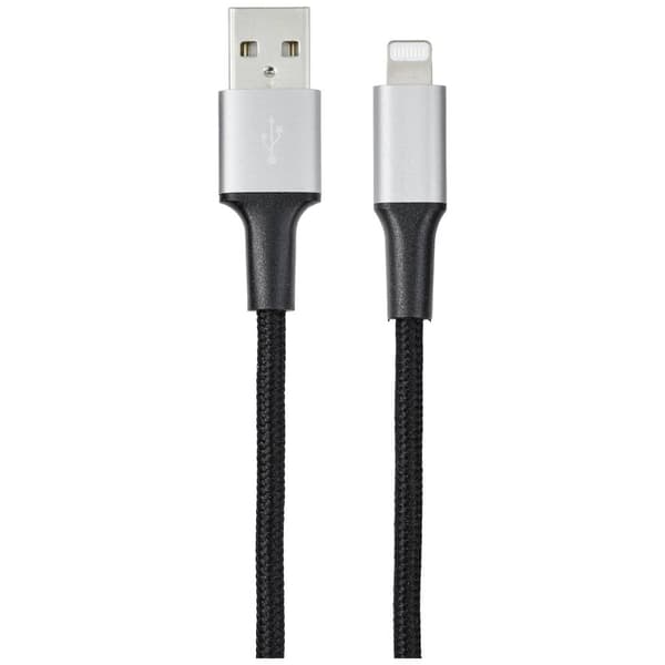Renkforce USB, Apple Lightning Anslutningskabel [1x USB 2.0 A hane - 1x Apple Lightning hane] 2.00 m Kabelmantel av åte