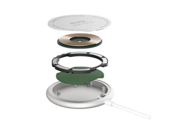Crong MagSpot, Automatisk, inomhus, ?DC, Trådlös laddning, 1 m, Silver