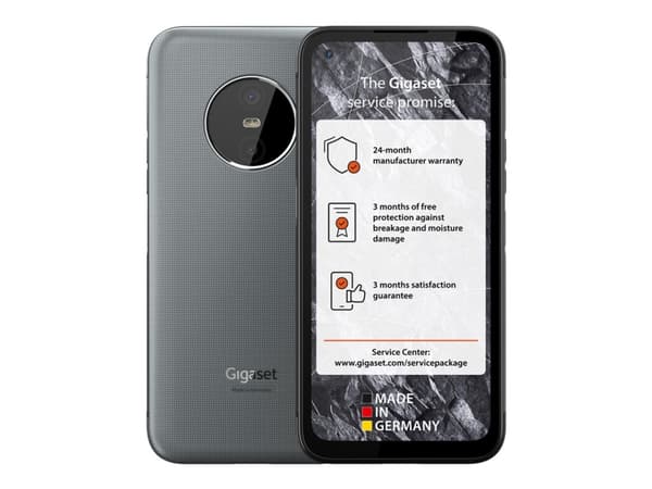 Gigaset GX6 - 5G smarttelefon - dobbelt-SIM - RAM 6 GB / Internminne 128 GB - microSD slot - LCD-display - 6.6" - 2412 x 1080 piksler (120 Hz) - 2x b Grå