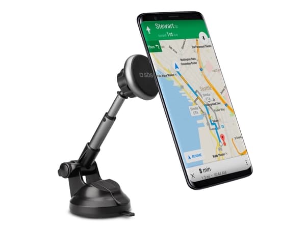 SBS TESUPMAGEXT, Mobiltelefon/smarttelefon, Passiv holder, Bil, Sort, Sølv Sort, Sølv