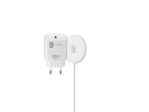 Cellularline 8018080433634, Innendørs, AC, USB, Trådløs lading, Hvit Hvit