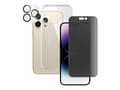 Miniatyrbilde 1 av 5: PanzerGlass - 3-in-1 privacy protection pack - beskyttelsesboks for mobiltelefon - termoplast-polyuretan (TPU) - for Apple iPhone 14 Pro Max