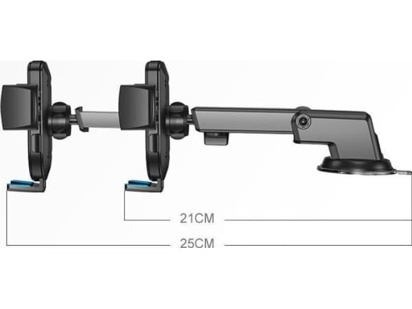 Joyroom biltelefonholder med teleskopisk uttrekkbar arm for dashbord og vindu svart (JR-OK3)