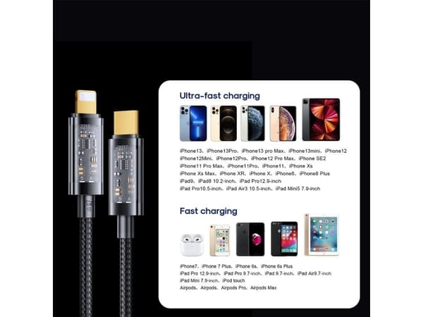Joyroom cable USB Type C - Lightning PD 20W cable 1.2m black (S-CL020A12-black)