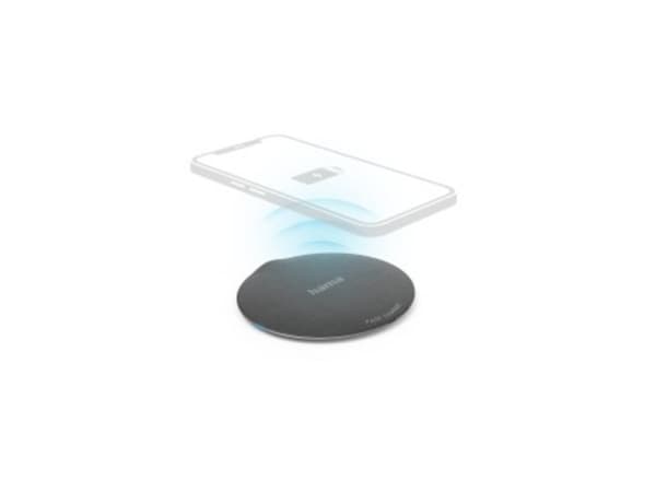 Hama QI-FC10 Metal, Innendørs, USB, Trådløs lading, 1 m, Sort, Sølv