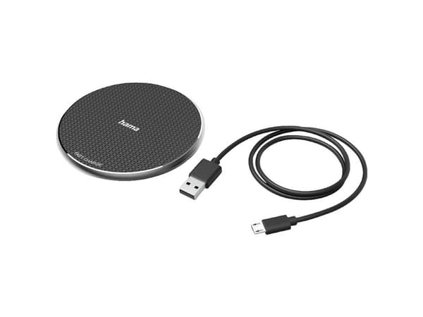 Hama QI-FC10, Innendørs, USB, Trådløs lading, 1 m, Sort Sort