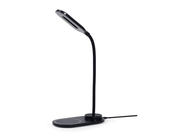 Gembird TA-WPC10-LED-01 - Desk lamp with wireless charger - LED - 15.3 W - kjølig hvit/varm hvit/naturlig hvit lys - 2893-7072 K - svart